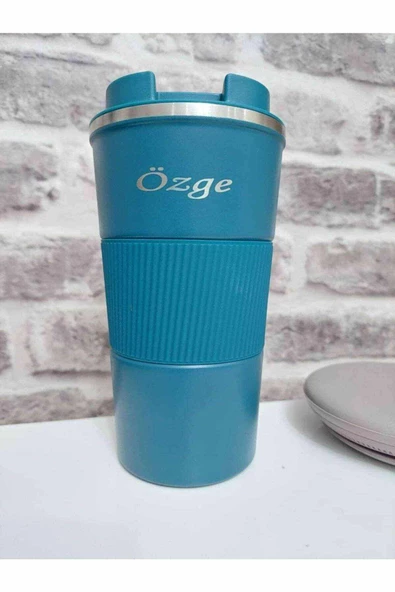 Kişiye Özel Çift Katmanlı Paslanmaz Çelik 500 Ml Kupa Araç Kahve Çay Termos Bardak -1549MAVİ - 3