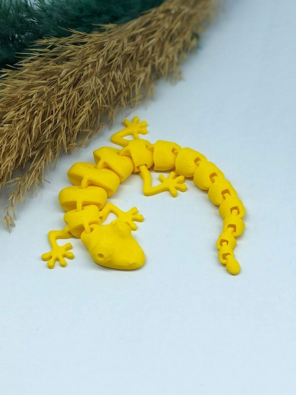 3D Hareketli Oyuncak Kertenkele -Sarı - Resim 4