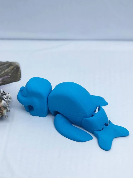 3D Hareketli Deniz Aygırı / Mors Figürlü Oyuncak - Mavi - Resim 8