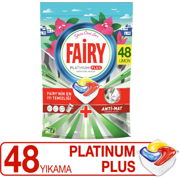 Fairy Platinum Plus 48'li Yaza Özel Bulaşık Makinesi Kapsülü