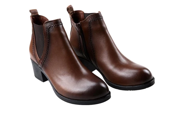 Scavia Orto pedik Comfort Hakiki Deri 5 Cm Topuklu Bayan Bot - 5