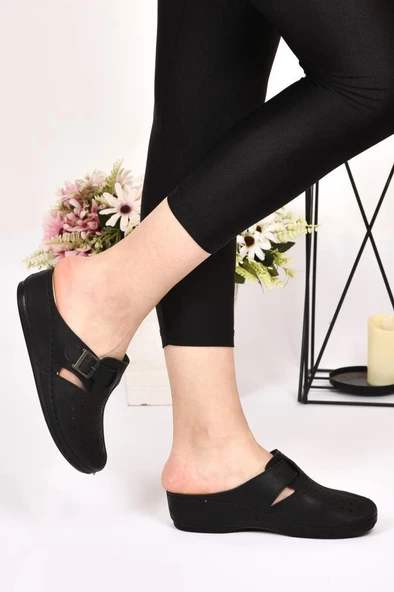 Aryan 09-255 Orto pedik Kadın Hastane Kapalı Sabo Terlik - 2