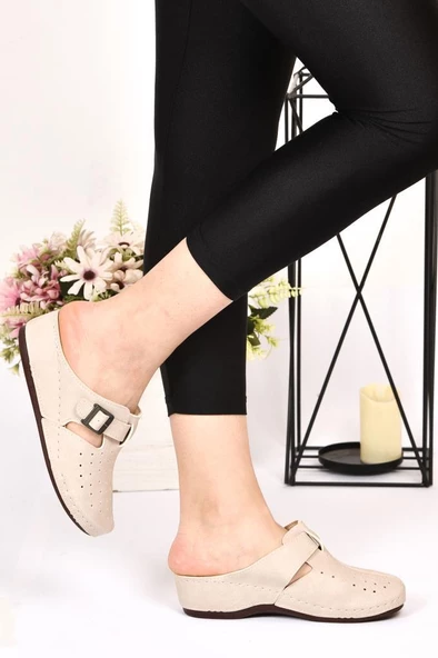 Aryan 09-255 Orto pedik Kadın Hastane Kapalı Sabo Terlik - 7