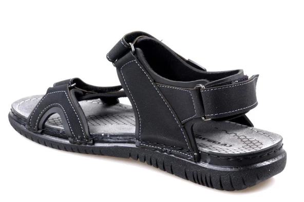 Carla Verde 171204.50 Ortapedik Siyah Erkek Sandalet - 2