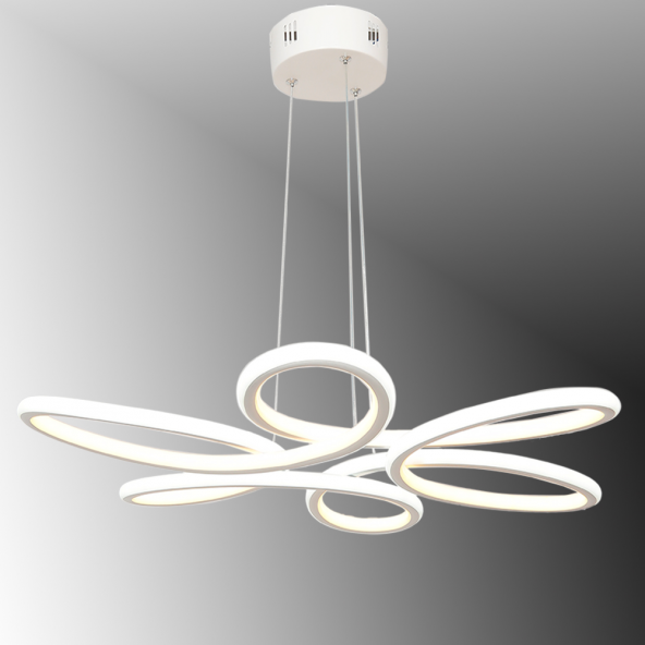 TT Aydınlatma TT308-BY  Papatya Modeli Mat Beyaz 2 Renk Modüllü Led Avize - 1