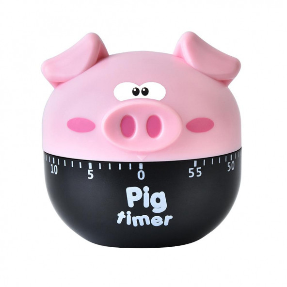 Yaratıcı Mekanik Cartoon Pig Timer 60 Dakika Sevimli Zamanlayıcı