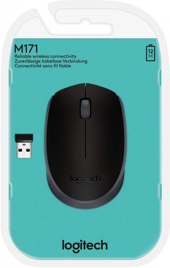 Logitech M171 Kablosuz Optik Mouse - Siyah - 4