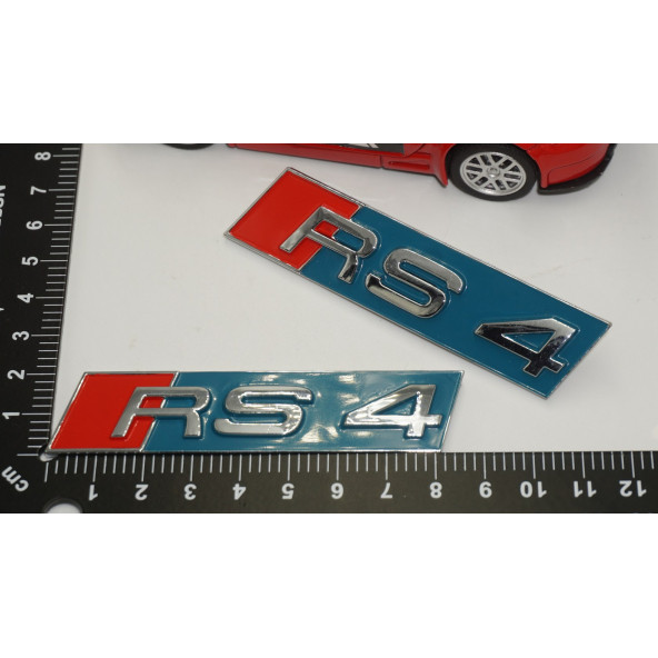 Audi RS4 Yeni Nesil Turkuaz 3M 3D Ön Panjur Ve Bagaj Logo Seti Orjinal ürün - 6