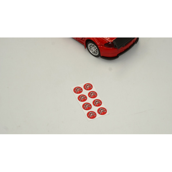 Citroen Logo Jant Torpido Direksiyon 9mm Damla Sticker Logo Seti - Resim 2