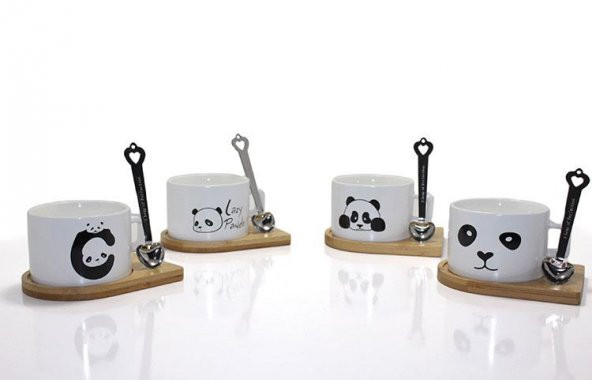 Panda Modelli Mıknatıslı Kahve Fincanı Dekoratif Hediyelik