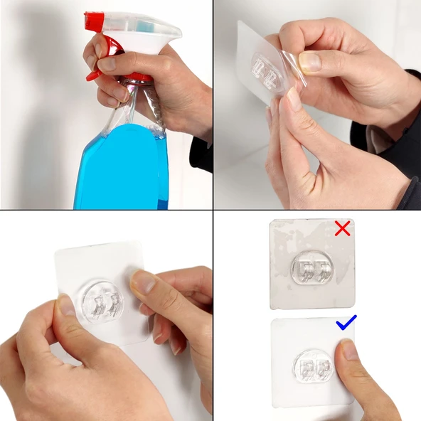 TEKNOTEL YAPIŞKANLI İKİ KATLI KANCALI BANYO RAFI MAT SİYAH ST308 - 4