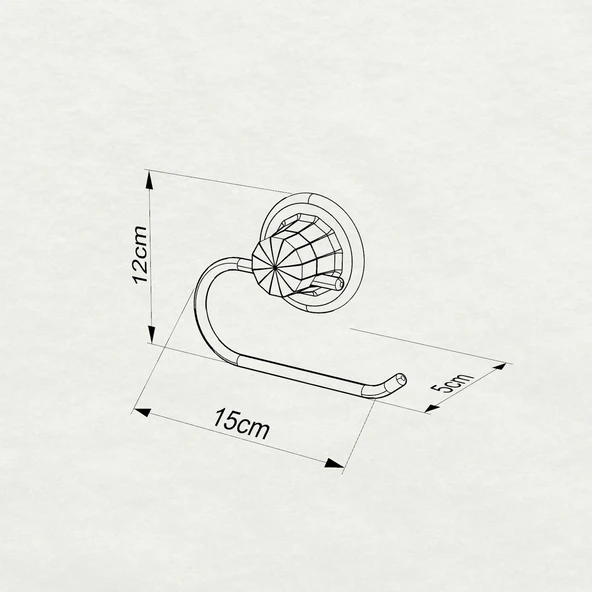 TEKNOTEL DELME VİDA MATKAP YOK!  VAKUMLU TUVALET KAĞITLIK MAT SİYAH DM239 - 2