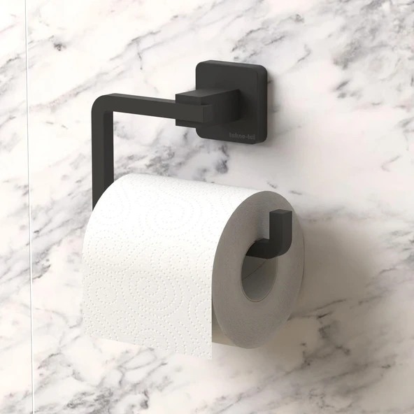 TEKNOTEL ÖMÜR BOYU PASLANMAZ TUVALET KAĞITLIK MAT SİYAH MG394 - 4