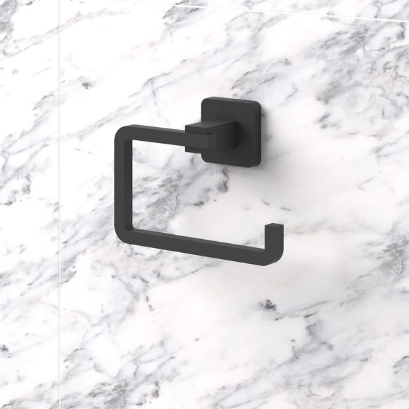 TEKNOTEL ÖMÜR BOYU PASLANMAZ TUVALET KAĞITLIK MAT SİYAH MG394 - 6