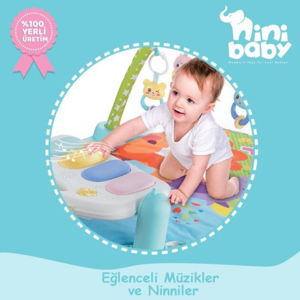 Erdem Oyuncak Nini Baby 5 in 1 Piyanolu Bebek Halısı Oyun Aktivite Merkezi - 4