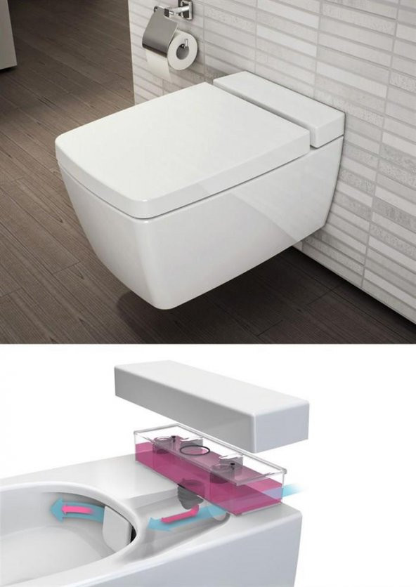 VitrA Metropole Rim-ex Asma Klozet Deterjan Hazneli-Beyaz 7672B003-1685 - 2