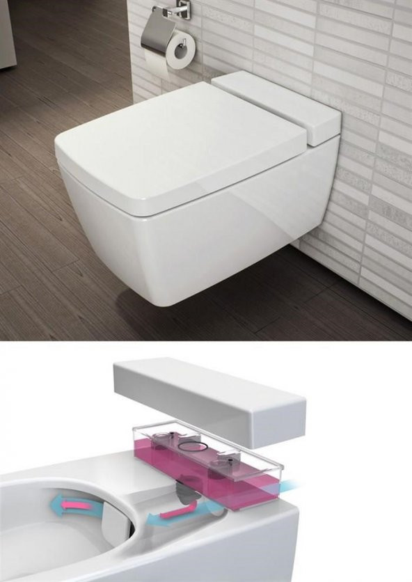 VitrA Metropole Rim-ex Asma Klozet Deterjan Hazneli-Beyaz 7672B003-1685 - 6