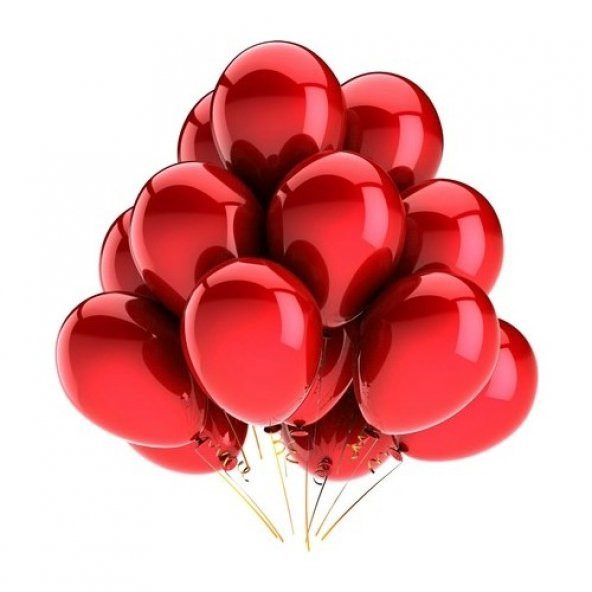 Metalik Balon Kırmızı - 10 Adet
