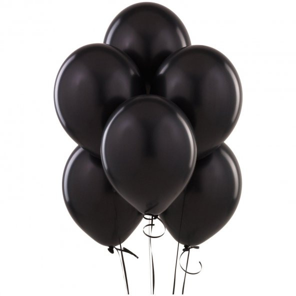 Metalik Balon Siyah - 10 Adet