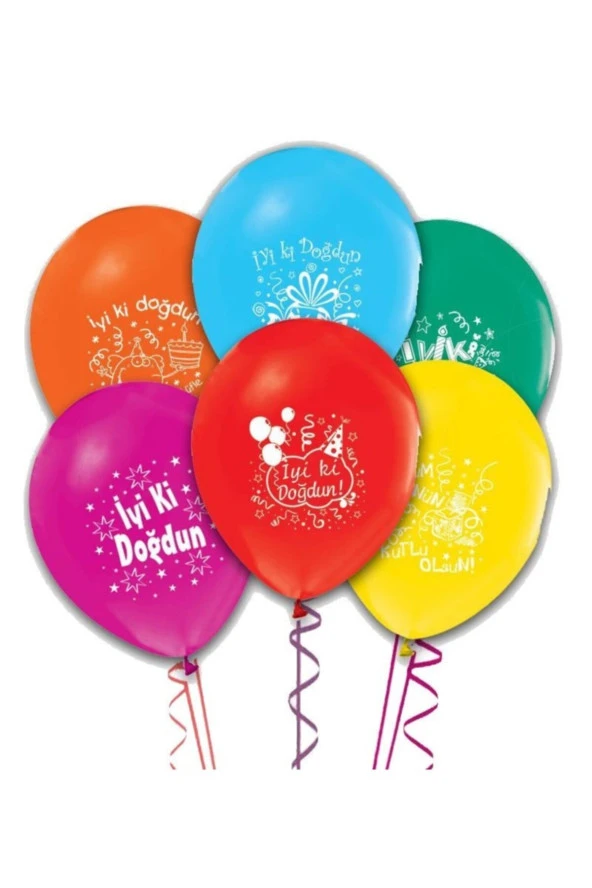 İyiki Doğdun Baskılı Balon 10 Adet