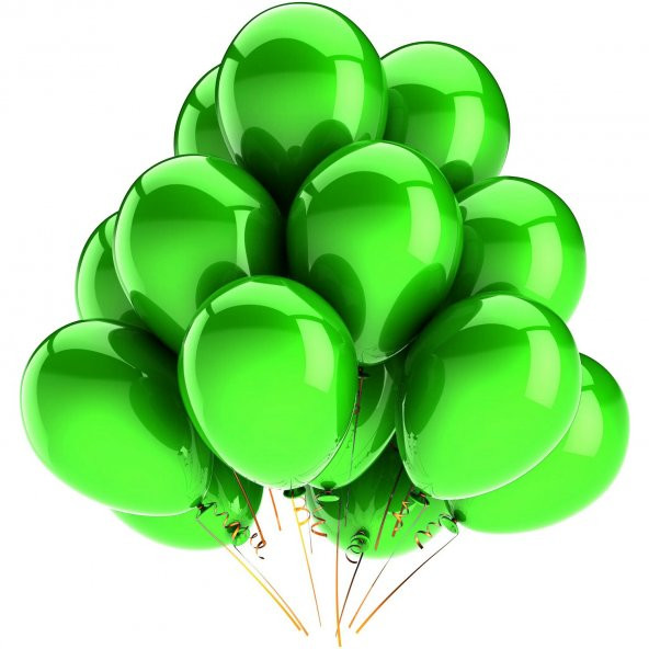 Metalik Balon Yeşil 25 Adet