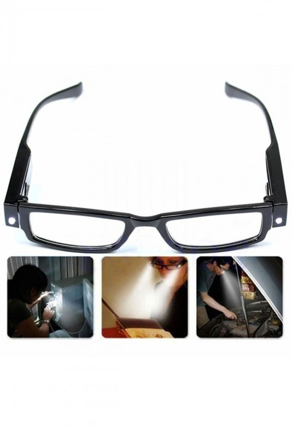 Led Işıklı Camsız Kitap Okuma Gözlüğü - Kırmızı