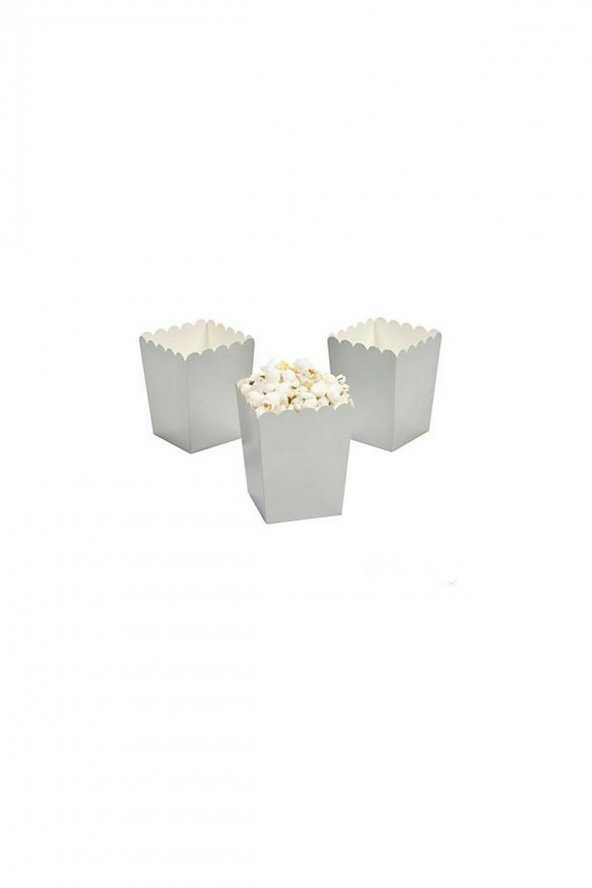 Popcorn (Mısır Kutusu) Düz Gümüş 10 lu