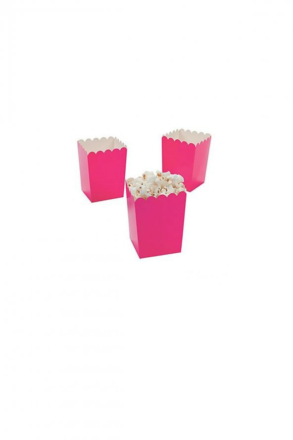 Popcorn (Mısır Kutusu) Düz Fuşya 10 lu