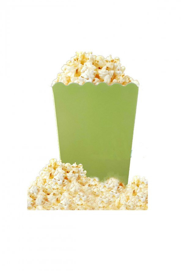 Popcorn (Mısır Kutusu) Düz Yeşil 10 lu