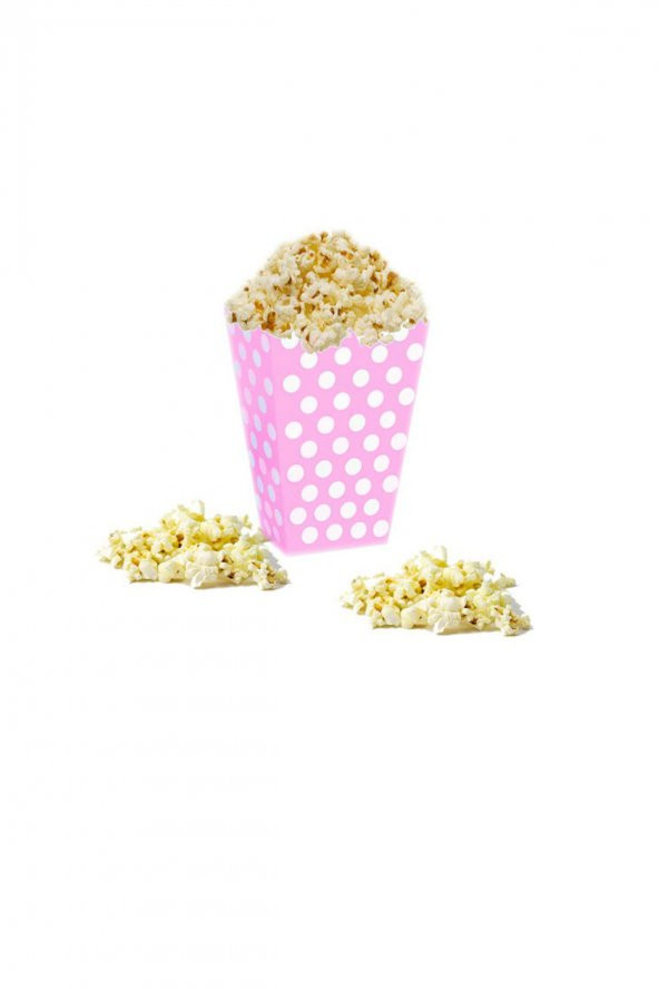 Popcorn (Mısır Kutusu) Pembe Puantiyeli 10 lu