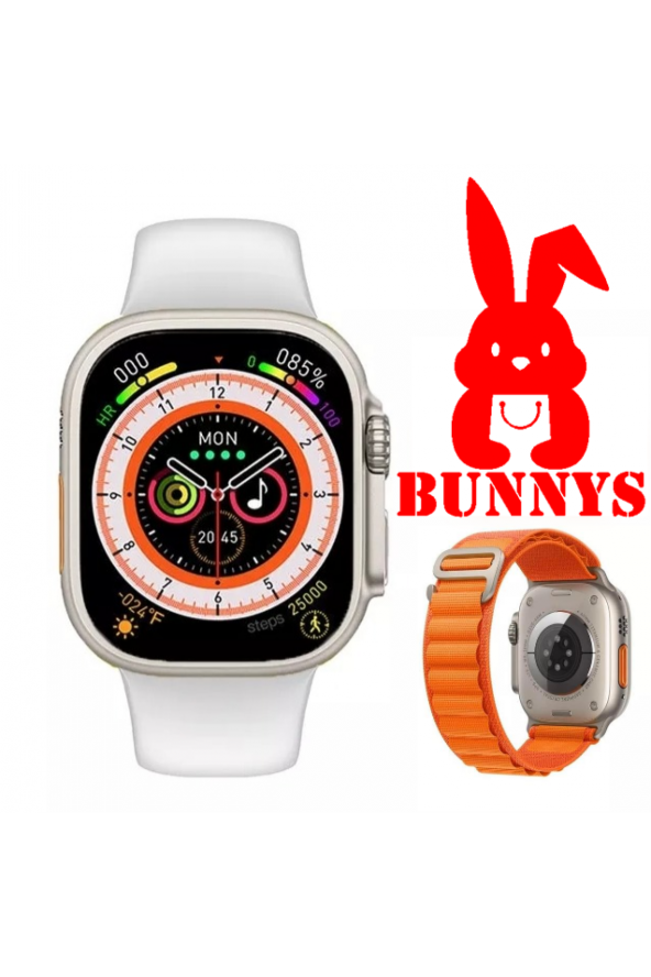 Huawei P30 Pro Uyumlu Akıllı Saat Wacht 8 Ultra ÇİFT KORDONLU Konuşma Ve Müzik Özellikli - Resim 2