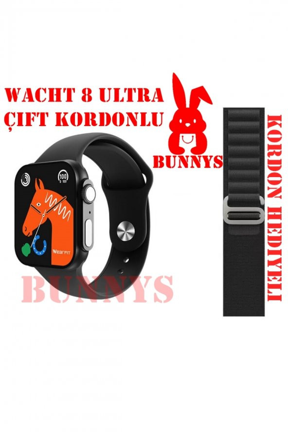 Omix X400 Uyumlu Akıllı Saat Wacht 8 Ultra ÇİFT KORDONLU Konuşma Ve Müzik Özellikli - 1