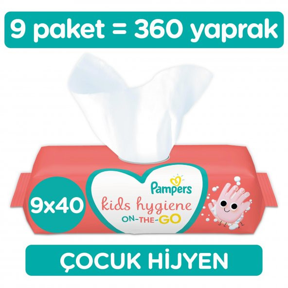 Prima Pampers Kids Hygiene On-The-Go Hijyen Islak Mendili 9 x 40lı
