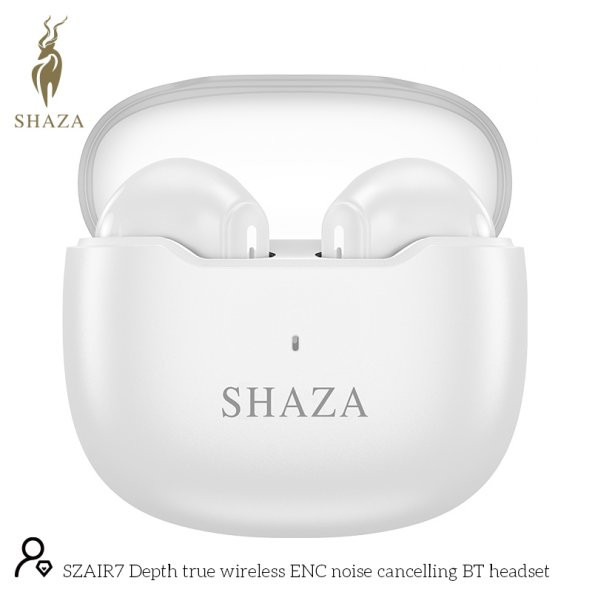SHAZA Air7 Gürültü Azaltma ENC 4 Mikrofonlu Bluetooth 5.3 TWS Kulaklık Beyaz - 3