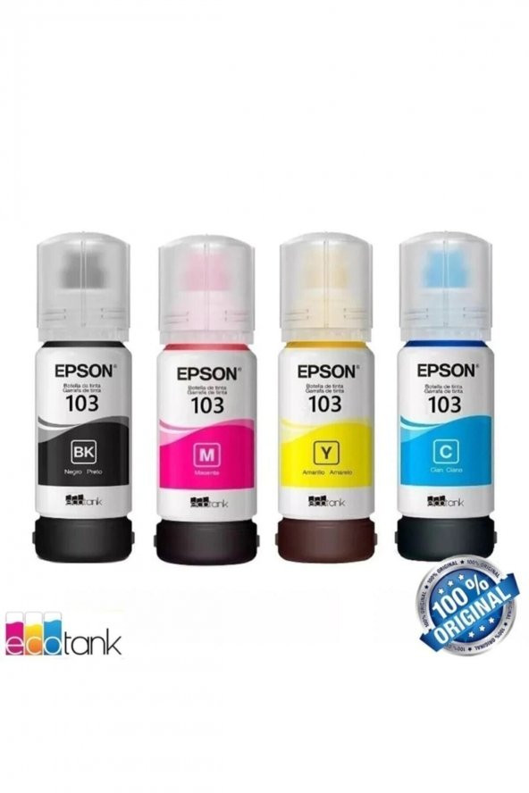 EPSON 103 Orjinal 4 Renk Mürekkep Seti