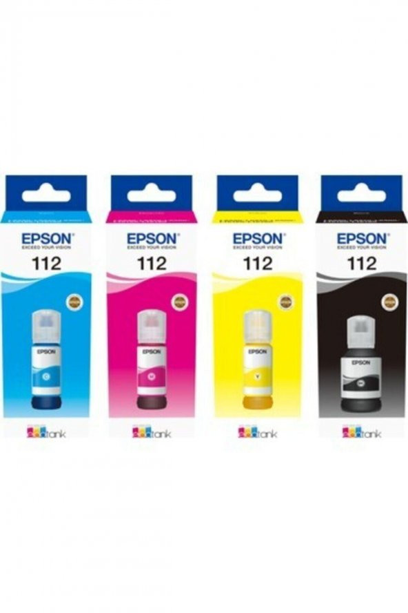 EPSON 112 Ecotank L6460 siyah Ve Renkli orjinal Mürekkep Kartuş Takımı