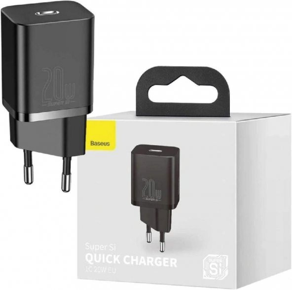 Baseus Super Si, 20W USB-C Hızlı Şarj Cihazı, Siyah - 3