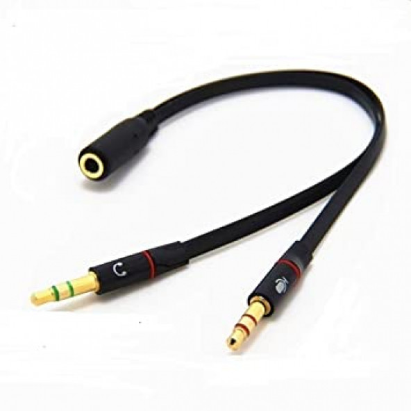3.5mm ses dönüştürücü  kablosu 2 in 1 cevirici kulaklık mikrofon cep telefonu bilgisayar AUX ses kablosu