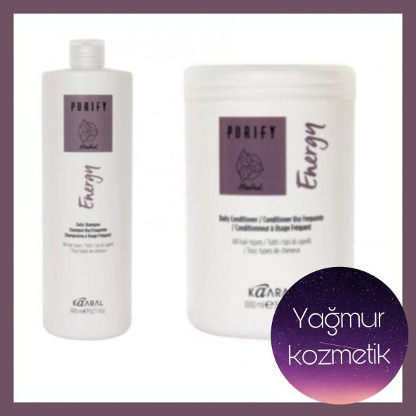 Kaaral Purify Energy Daily Shampoo 1000ML+Saç Kremi 1000Ml 2li