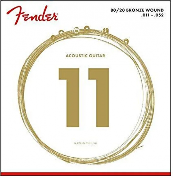 Fender 80/20 Bronze Acoustic Strings Ball End 70CL .011-.050 Gauges String Sets - Akustik Gitar Teli ürün görseli 1
