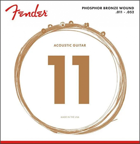 Fender Phosphor Bronze Acoustic Guitar Strings Ball End 60CL .011-.052 Gauges String Sets - Akustik Gitar Teli