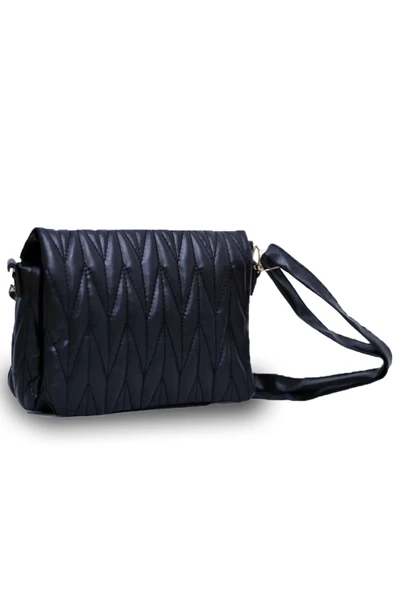 Bagorama SUVA Kapitone Saten Deri Çıtçıt Kapama Omuz, Kol Ve El Çantası - 4