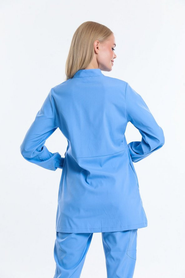 Wio Uniform JASMINE - Kadın Likralı Buz Mavi Tesettür Üniforma Üst - 3