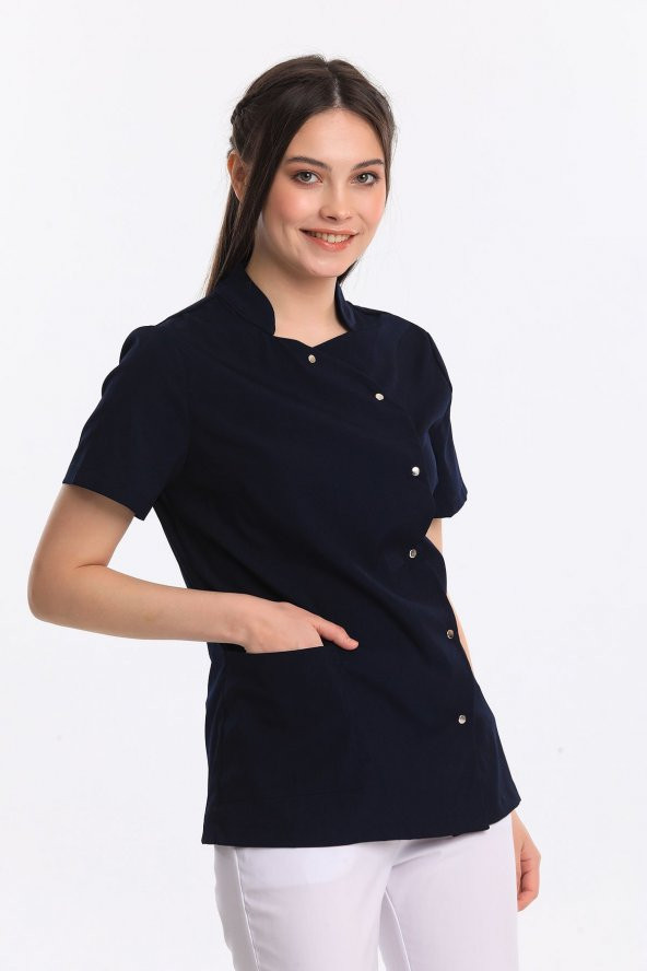 COSMOS- Kadın Likralı Lacivert Üniforma Üst ürün görseli 1