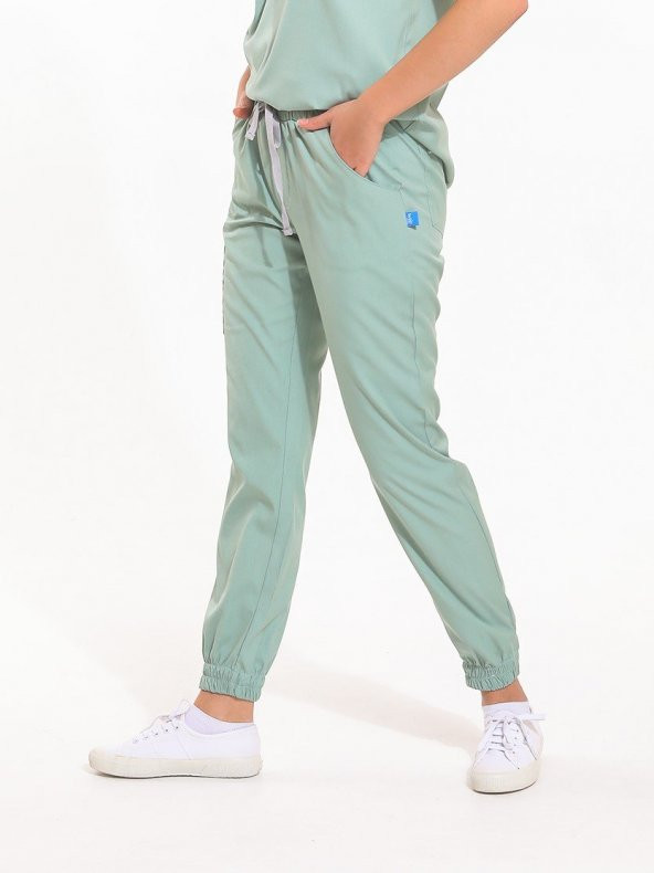 JOGGER Kadın Likralı Üniforma Pantolon - Mint Yeşili - 1