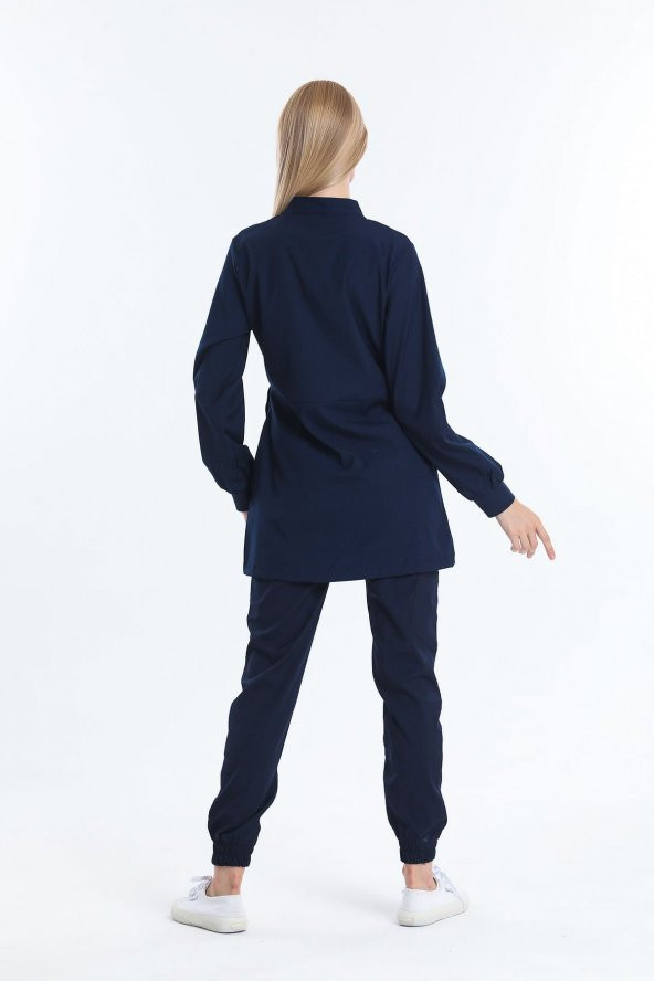 Wio Uniform JASMINE - Kadın Likralı Lacivert Tesettür Üniforma Takımı - 2