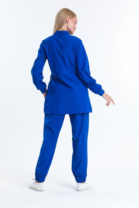 Wio Uniform JASMINE - Kadın Likralı Royal Mavi Tesettür Üniforma Takımı - 2