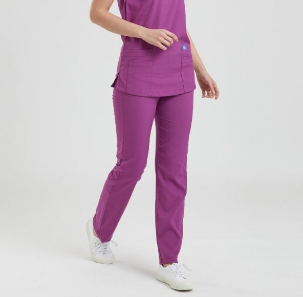 Wio Uniform BASIC- Kadın Likralı Pembe Ünifoma Pantolon ürün görseli