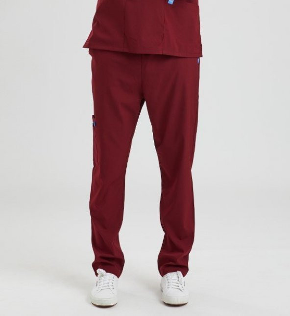 Wio Uniform BASIC- Erkek Likralı Bordo Üniforma Pantolon ürün görseli