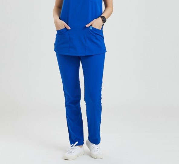 Wio Uniform BASIC- Kadın Likralı Royal Mavi Üniforma Pantolon